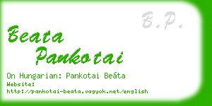 beata pankotai business card